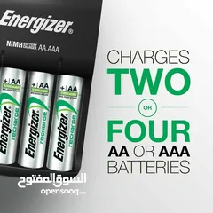  6  شاحن بطاريات اصلي انرجايزر+ بطاريات شحن عدد2  Energizer Charger Battery AA+AAA