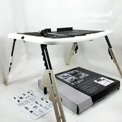  1 طاولة لابتوب مميزة مع تبريد مروحتين قابلة للتمدد