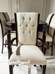  2 طاولة سفرة خشب زان ولاتية تنجيد كابتونية كامل