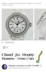  8 Montre Chanel J12 Copie d'original Quartz céramique Diamant