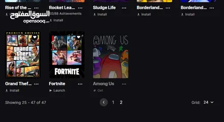  6 حساب epic games فيه مكتبة العاب ممتازة وحساب فورت وروكت نادرين