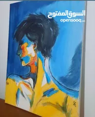  2 لوحة كانفاس رسم يدوي أكليريك