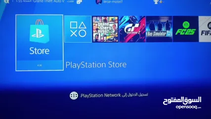  3 بلستيشن 4سليم مستعمل مع ايديتين اصليه ولعبتين سيدي أو اقراص والعاب تنزيل لعبه جي تي اي 5 و فيفا 25 و