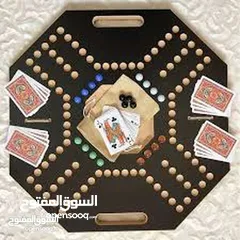  1 طاولة بورد  جكارو  الخشب مع الشده و الجلول