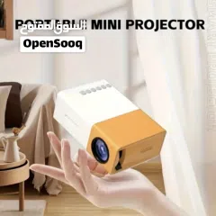  4 جهاز عرض LED صغير محمول، يدعم 1080P HD، مع جهاز تحكم عن بعد،