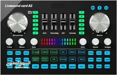  1 كرت صوت للبث المباشر و التيكتوك والتسجيل A2 USB Live Sound Card