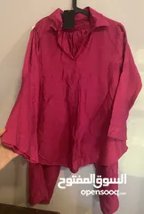  1 Fuchsia Linen Suit Women's New