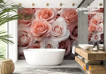  1 ورق الحائــــــــــــط ال 3D القطعـــــــــه الواحــــــــده بدون فواصل تصميمات مختلفة مع إمكانية ا