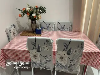  1 Dining glass table with 6 chair