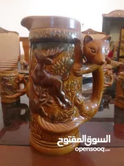  2 طقم كاسات فخار قديم للبيع بسعر ممتاز  الطقم مكون من سبع قطع و حالتو ممتازة