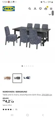 2 NORDVIKEN / NORDVIKEN Table and 4 chairs, Black/Black, 210/289x105 cm