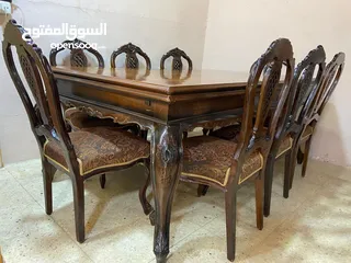  2 سفره 8 كراسي مع فضيه دمياط مصري