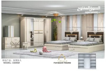  6 TWINS BEDROOM SET WITH MATTRESS 8 PCS WITH FITTING/غرف نوم اطفال مع دوشج ۸ قطع مع ترکيب