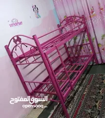  6 تخت  طابقين حديد ثقيل متوفر الوان اسود وابيض وزهري فقط