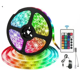  7 حبل اضائه ليد زينه 5 متر LED يضيئ كل الالوان لد وحركات مع ريموت حفلات ديكور ضوء RGB LIGHT