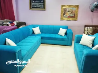  11 عرض خاص كورنر 9 مقاعد مع كنب مزدوجة + بفه + 7 مخدات