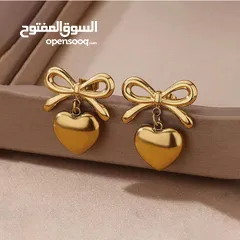  3 Gold plated Anti Tarnish Bow Heart Themed pendant