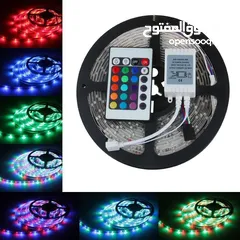  1 شريط إضاءة ملون 8 الوان مختلفة RGB 5 meters COLOR LED strip decoration light