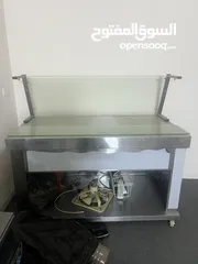  6 طاوله عرض جديده  مع رف زجاج