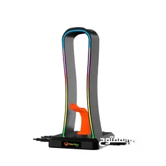  1 Meetion U002 RGB Stand For Gaming Headset حامل قاعدة سماعات مضاءة مع مداخل