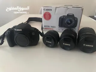  1 Canon 700D as a brand new with 3 canon lenses