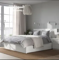  1 سرير كينج ابيض من ايكيا مستعمل بحالة ممتازة  king bed white from Ikea used in good condition