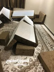  2 كنب جلوس ارضي استعمال خفيف مع ستائر