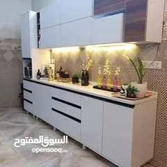  27 كاونتر خشب mdf قياس 3امتار مع سنك متر ونص مرمر بسعر 650الف