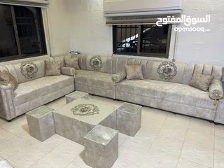  3 جلسات خليجية أحدث الموديلات 17 مقعد مع طقم طربيزاط + مراكي مع مخدات