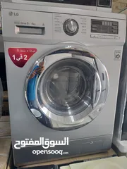  1 غساله + نشافه نوع LG  استوك حجم 8 كيلو غسيل + 4 كيلو تنشيف 1400دوره انفيرتر لون سلفر بحاله ممتازه