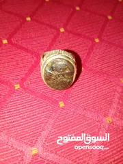  6 خاتم مغربي قديم الحجر خامه طبيعي مطلسم منقوش