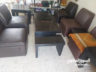  2 اثاث مكتبي في حالة ممتازة كنب+طربيزات بلكامل