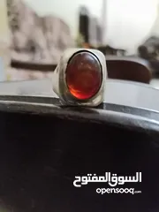  3 خاتم فضه عقيق كبدي