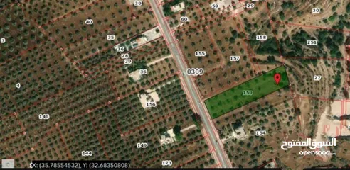  8 قطعة ارض للبيع في سمر الكفارات الشارع الرئيسي ( طريق سحم )