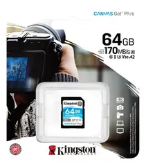  2 كرت ذاكرة لكميرات التصوير SD CARD64GB 170MB/S KINGSTON