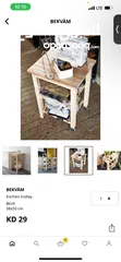  1 IKEA wooden Kitchen Trolley / Table fully assembled with wheels  slightly used  like new