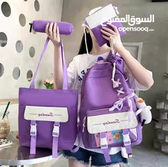  2 شنط مدرسية تحتوي على 4قطع