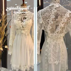  5 جهاز عروس  قميص نوم ابيض طقم العروس 4قطع