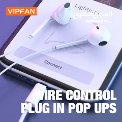  4 سماعه اذن اصلي ايفون  Lightning Chip VFan M09 Earphone