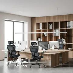  2 كرسي مكتب Lioncin Ergonomic،، كرسي كمبيوتر يدعم أسفل الظهر مع عجلات ومسند ذراع قابل للتعديل