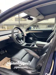  13 Tesla model 3 2023 فل كامل  تيسلا موديل 3 فحص كامل بسعر مغرري  لون كحلي جنط كبير اصليي  ايرباق اصلي