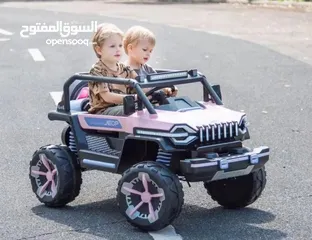  1 VOITURE BIG JEEP LED ELECTRIQUE 12V 4عرض خاااااا Batterie 12V.5 Moteurs