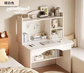  3 مكتب دراسي كامل متكامل مكتب مثالي مع سطح مكتب واسع خشب مقاوم للخدوش وسهل التنظيف والتركيب