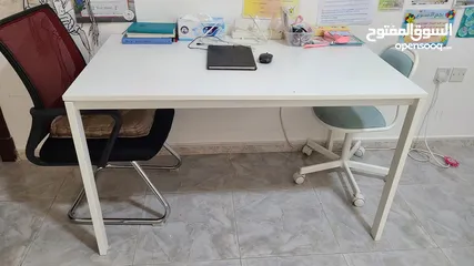  1 IKEA desk and chair, 28 omr