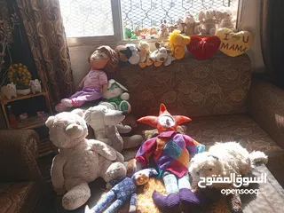  5 العاب اطفال دب بحالة ممتازة  والحجم مترين و دمى للبيع