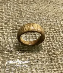  1 مجوهرات خشبية  خاتم دبلة من الخشب الطبيعي اللمميز