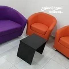  7 طقم كنب مكتبي مميز ارجل خشب 4مقاعد