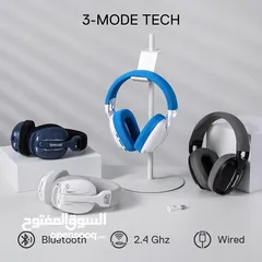  2 Redragon H878 3-Mode Wireless Blue Lighting Gaming Headset - Lightweight - 7.1 Surround Sound