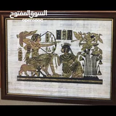  3 لوحات فرعونية رسم على ورق بردى