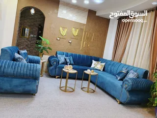  5 طقم كنب  خشي سويد